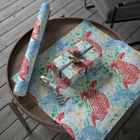 Palaka with Honu and Plumeria Wrapping Paper Hawaiian Heritage Spirit - Polynesian Pride