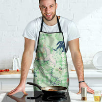 Green Palaka Crane and Flowers Apron Japan Heritage Spirit - Polynesian Pride