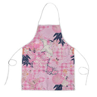 Pink Palaka Crane and Flowers Apron Japan Heritage Spirit - Polynesian Pride