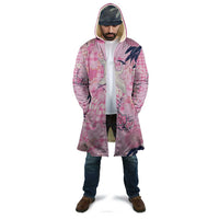 Pink Palaka Crane and Flowers Cloak Japan Heritage Spirit - Polynesian Pride