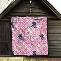 Pink Palaka Crane and Flowers Quilt Japan Heritage Spirit LT9 - Polynesian Pride