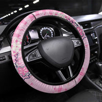 Pink Palaka Crane and Flowers Steering Wheel Cover Japan Heritage Spirit - Polynesian Pride