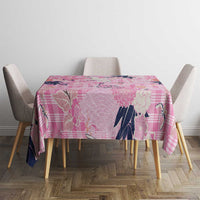 Pink Palaka Crane and Flowers Tablecloth Japan Heritage Spirit - Polynesian Pride