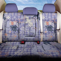 Purple Palaka Crane and Flowers Back Car Seat Cover Japan Heritage Spirit - Polynesian Pride