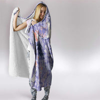 Purple Palaka Crane and Flowers Hooded Blanket Japan Heritage Spirit LT9 - Polynesian Pride