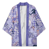 Purple Palaka Crane and Flowers Kimono Japan Heritage Spirit - Polynesian Pride