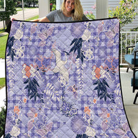 Purple Palaka Crane and Flowers Quilt Japan Heritage Spirit LT9 Purple - Polynesian Pride