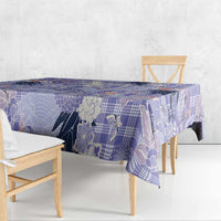 Purple Palaka Crane and Flowers Tablecloth Japan Heritage Spirit - Polynesian Pride