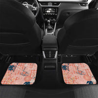Red Palaka Crane and Flowers Car Mats Japan Heritage Spirit - Polynesian Pride