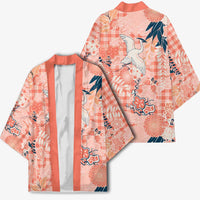 Red Palaka Crane and Flowers Kimono Japan Heritage Spirit - Polynesian Pride