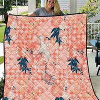 Red Palaka Crane and Flowers Quilt Japan Heritage Spirit - Polynesian Pride