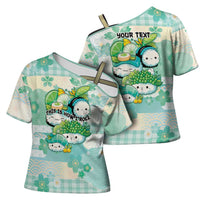 Personalized Japanese Kawaii Sushi Cross Shoulder Shirt Green Wagara Palaka This Is How I Roll