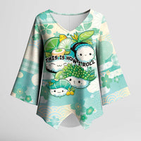 Personalized Japanese Kawaii Sushi Kimono Sleeve Blouse Green Wagara Palaka This Is How I Roll
