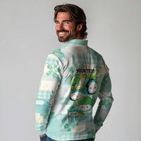 Personalized Japanese Kawaii Sushi Long Sleeve Polo Shirt Green Wagara Palaka This Is How I Roll