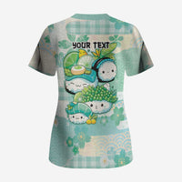 Personalized Japanese Kawaii Sushi Scrub Top Green Wagara Palaka This Is How I Roll
