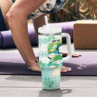 Personalized Japanese Kawaii Sushi Tumbler With Handle Green Wagara Palaka This Is How I Roll LT9 - Polynesian Pride
