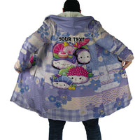Personalized Japanese Kawaii Sushi Cloak Blue Wagara Palaka This Is How I Roll - Polynesian Pride