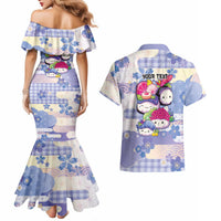 Personalized Japanese Kawaii Sushi Couples Matching Mermaid Dress and Hawaiian Shirt Blue Wagara Palaka This Is How I Roll
