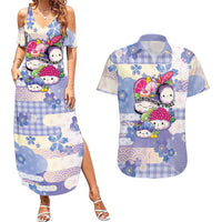 Personalized Japanese Kawaii Sushi Couples Matching Summer Maxi Dress and Hawaiian Shirt Blue Wagara Palaka This Is How I Roll