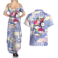 Personalized Japanese Kawaii Sushi Couples Matching Summer Maxi Dress and Hawaiian Shirt Blue Wagara Palaka This Is How I Roll
