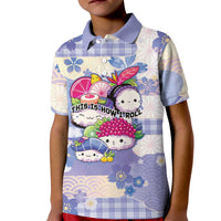 Personalized Japanese Kawaii Sushi Kid Polo Shirt Blue Wagara Palaka This Is How I Roll