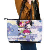 Japanese Kawaii Sushi Leather Tote Bag Blue Wagara Palaka This Is How I Roll