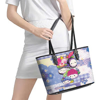 Japanese Kawaii Sushi Leather Tote Bag Blue Wagara Palaka This Is How I Roll