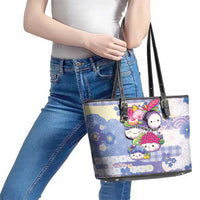 Japanese Kawaii Sushi Leather Tote Bag Blue Wagara Palaka This Is How I Roll