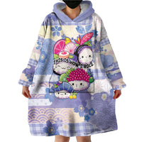 Personalized Japanese Kawaii Sushi Wearable Blanket Hoodie Blue Wagara Palaka This Is How I Roll