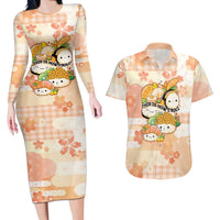 Personalized Japanese Kawaii Sushi Couples Matching Long Sleeve Bodycon Dress and Hawaiian Shirt Peach Wagara Palaka This Is How I Roll