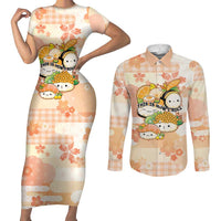 Personalized Japanese Kawaii Sushi Couples Matching Short Sleeve Bodycon Dress and Long Sleeve Button Shirt Peach Wagara Palaka This Is How I Roll