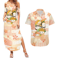 Personalized Japanese Kawaii Sushi Couples Matching Summer Maxi Dress and Hawaiian Shirt Peach Wagara Palaka This Is How I Roll