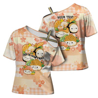 Personalized Japanese Kawaii Sushi Cross Shoulder Shirt Peach Wagara Palaka This Is How I Roll