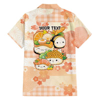 Personalized Japanese Kawaii Sushi Family Matching Short Sleeve Bodycon Dress and Hawaiian Shirt Peach Wagara Palaka This Is How I Roll