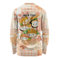 Personalized Japanese Kawaii Sushi Long Sleeve Shirt Peach Wagara Palaka This Is How I Roll
