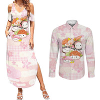 Personalized Japanese Kawaii Sushi Couples Matching Summer Maxi Dress and Long Sleeve Button Shirt Pink Wagara Palaka This Is How I Roll