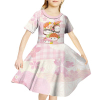 Personalized Japanese Kawaii Sushi Kid Short Sleeve Dress Pink Wagara Palaka This Is How I Roll