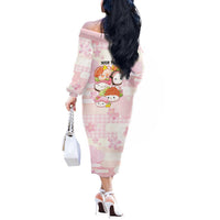 Personalized Japanese Kawaii Sushi Off The Shoulder Long Sleeve Dress Pink Wagara Palaka This Is How I Roll