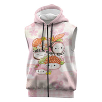 Personalized Japanese Kawaii Sushi Sleeveless Zip Hoodie Pink Wagara Palaka This Is How I Roll