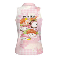 Personalized Japanese Kawaii Sushi Women Sleeveless Polo Shirt Pink Wagara Palaka This Is How I Roll