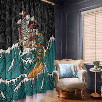 Personalized Japanese Koi Fish Ramen Window Curtain Tiki Surfing Wagara Hibiscus Pattern LT9 - Polynesian Pride