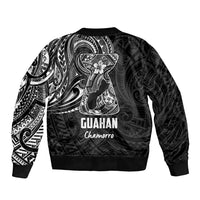 Black Guam Latte Stone Tribal Tattoo Bomber Jacket Hafa Adai Six 7 One LT9 - Polynesian Pride