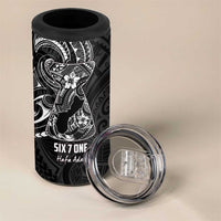 Black Guam Latte Stone Tribal Tattoo 4 in 1 Can Cooler Tumbler Hafa Adai Six 7 One