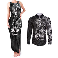 Black Guam Latte Stone Tribal Tattoo Couples Matching Tank Maxi Dress and Long Sleeve Button Shirt Hafa Adai Six 7 One