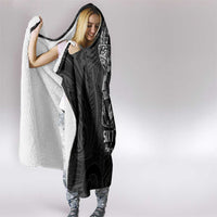 Black Guam Latte Stone Tribal Tattoo Hooded Blanket Hafa Adai Six 7 One