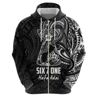 Black Guam Latte Stone Tribal Tattoo Hoodie Hafa Adai Six 7 One