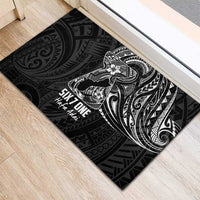 Black Guam Latte Stone Tribal Tattoo Rubber Doormat Hafa Adai Six 7 One