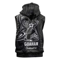 Black Guam Latte Stone Tribal Tattoo Sleeveless Hoodie Hafa Adai Six 7 One - Polynesian Pride