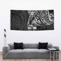 Black Guam Latte Stone Tribal Tattoo Tapestry Hafa Adai Six 7 One