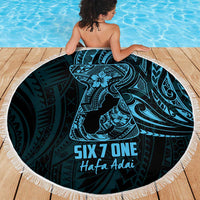Blue Guam Latte Stone Tribal Tattoo Beach Blanket Hafa Adai Six 7 One